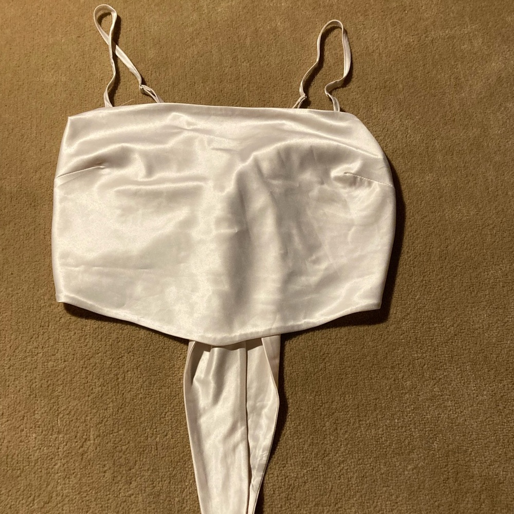 Satin White Croptop